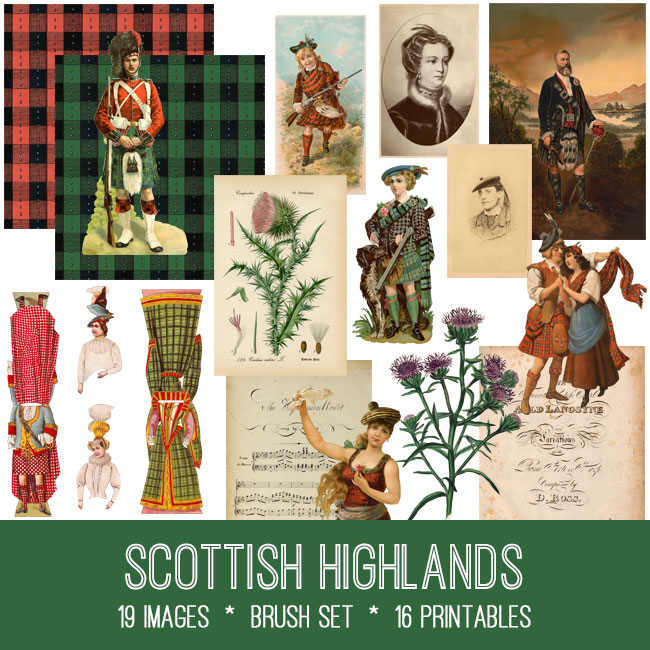 Scottish themed collage digital bundle