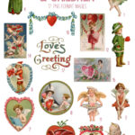 vintage sweet cherubs & children ephemera digital image bundle