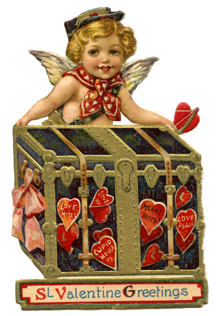 Cupid Postman Die Cut Valentines Trunk Image