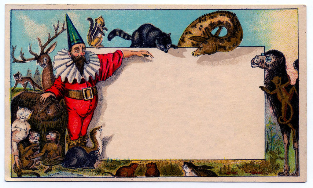 gnome vintage blank card label image