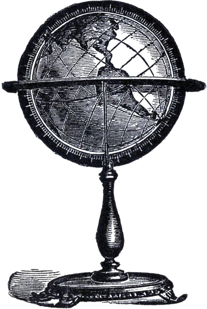 vintage globe stand clipart