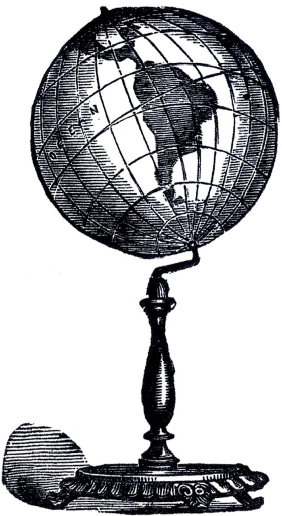 antique globe on stand image