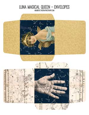 Magical themed collage with lady and hand