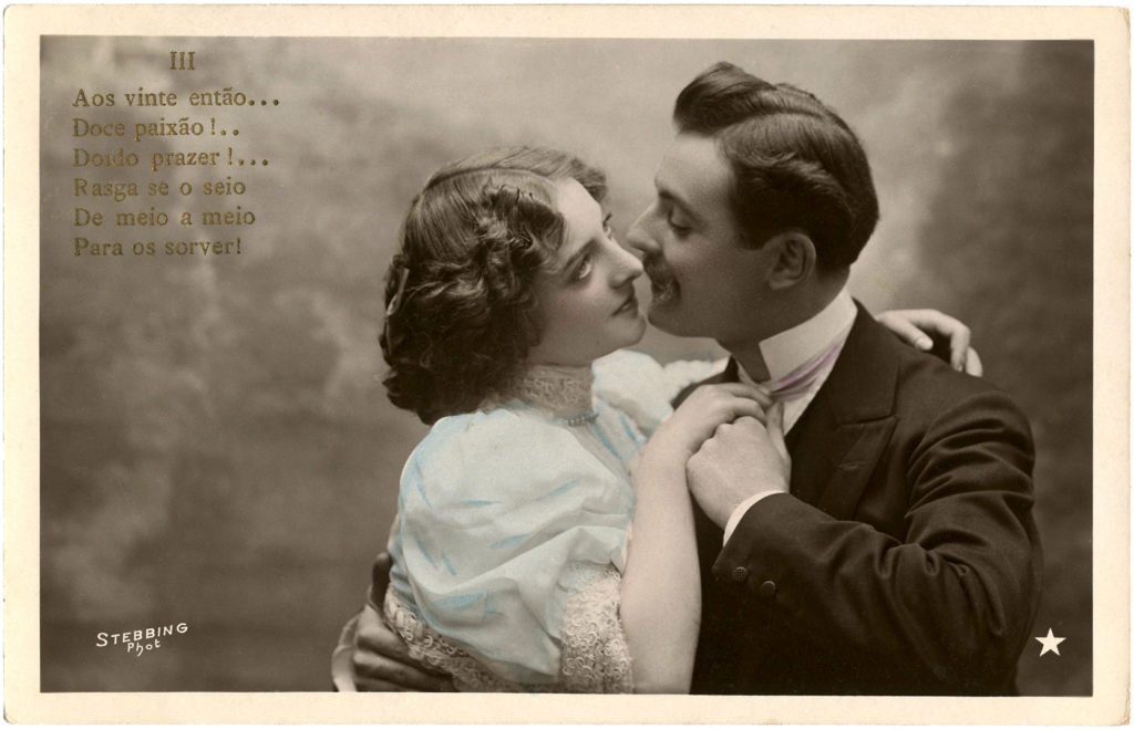 Old photo romance embrace clipart