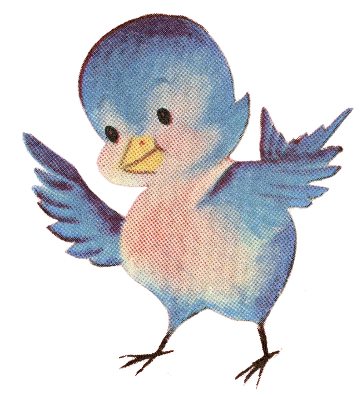 Retro Bluebird Clipart