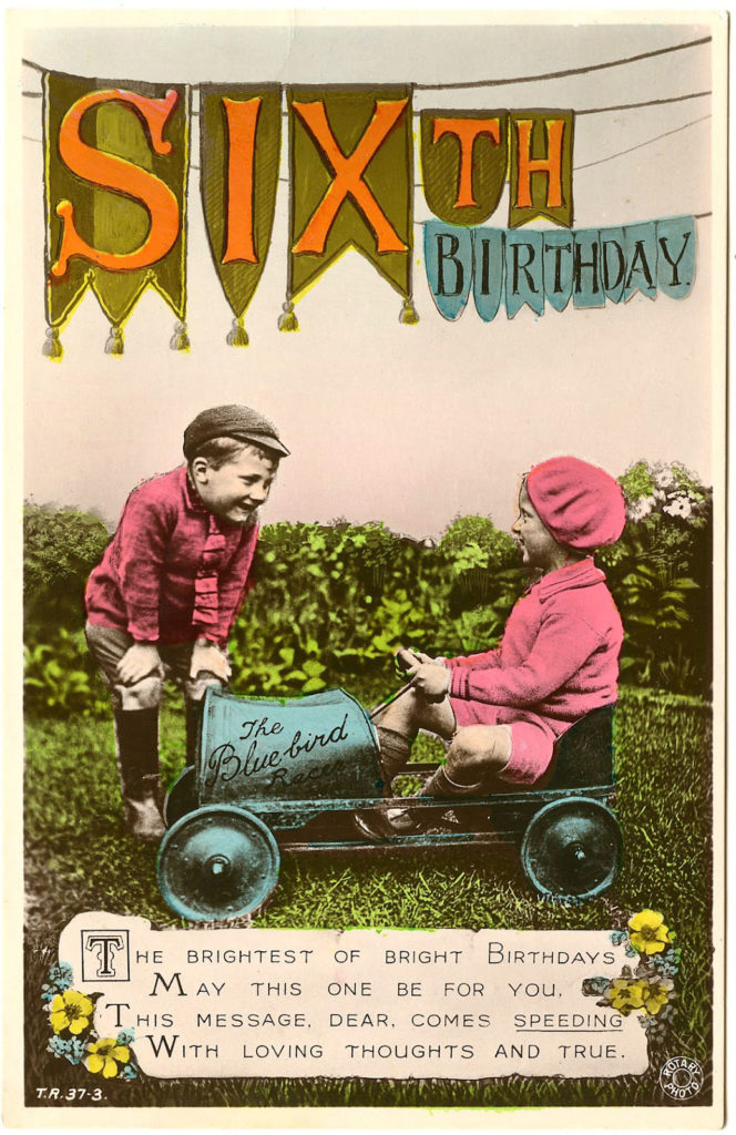 vintage sixth birthday photograph image