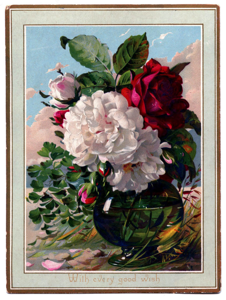 roses bouquet vase image