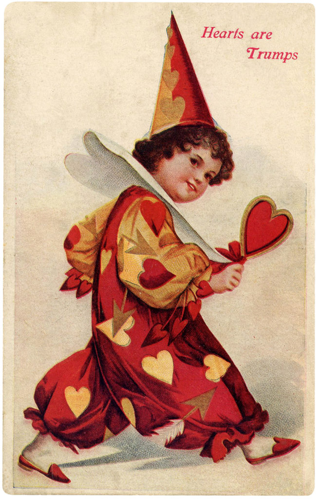 valentine vintage clown heart hearts image