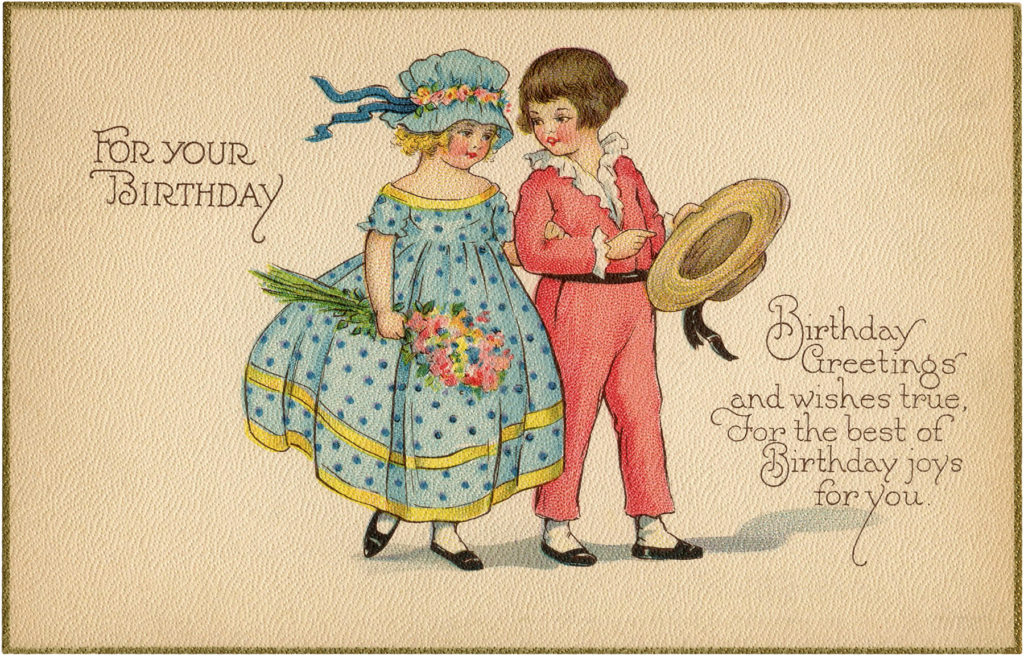 Vintage Couple Birthday Boy Girl Image