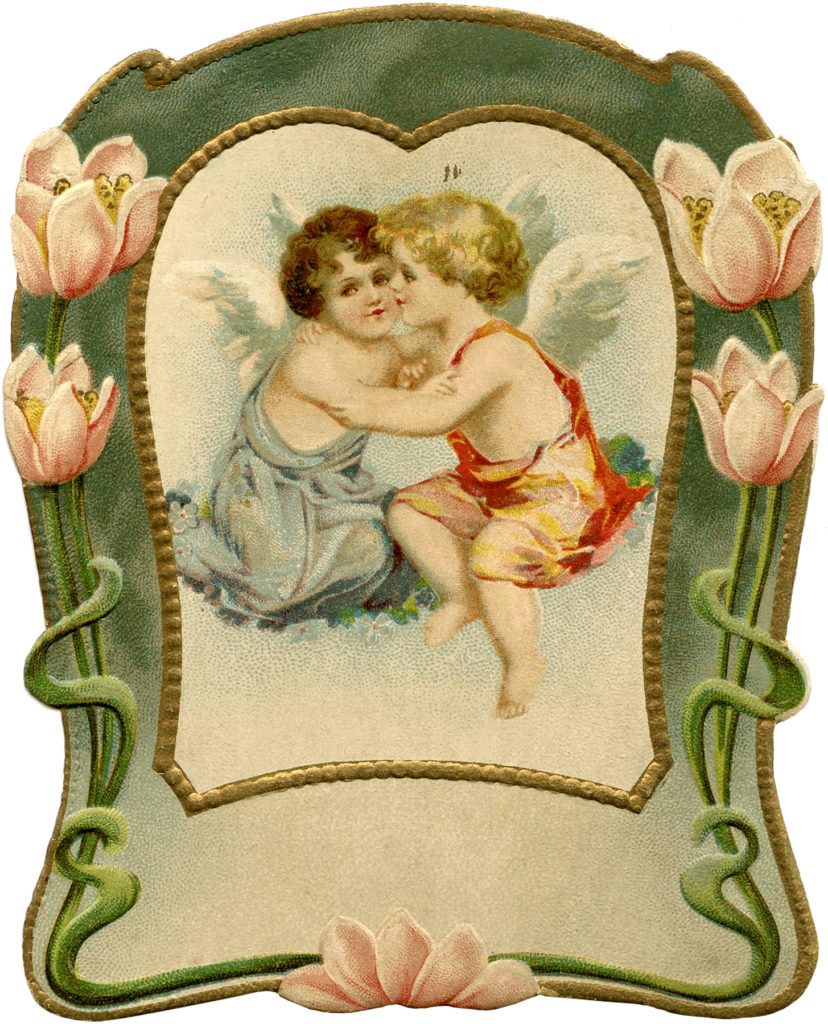 Vintage Valentine Angels Cherubs Image