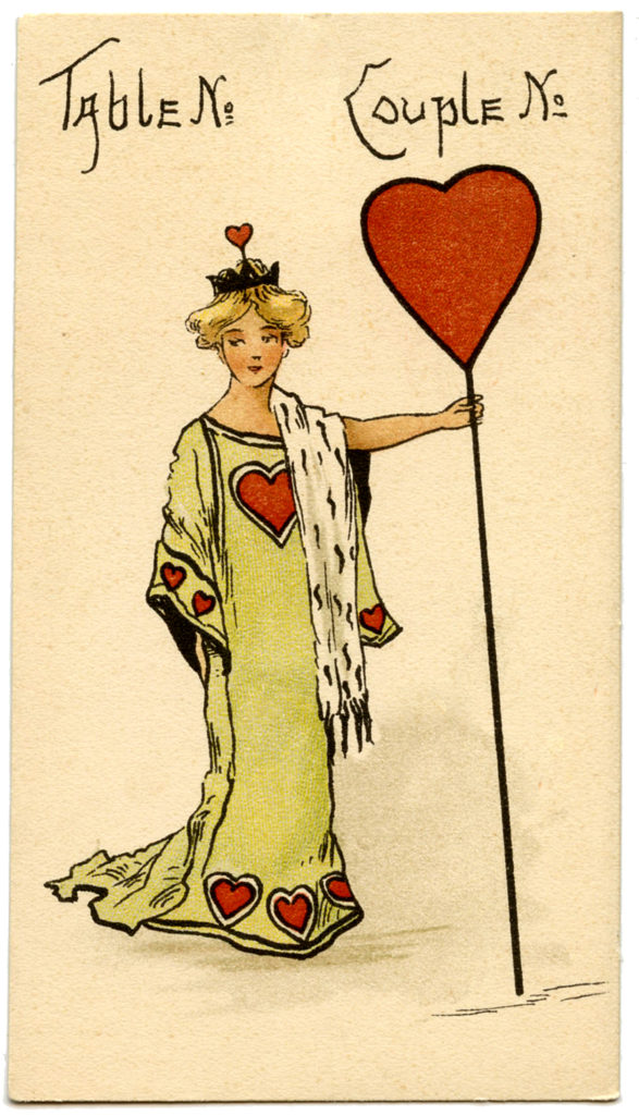 Queen of Hearts Lady Vintage Illustration