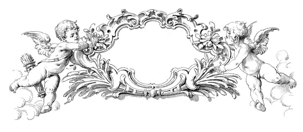 cherubs frame vintage clipart