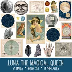 vintage luna the magical queen ephemera bundle