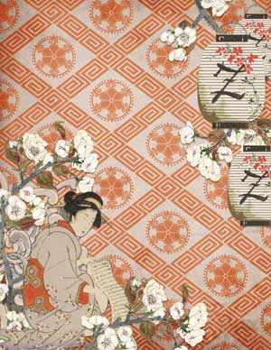 Background pattern Japanese themed collage