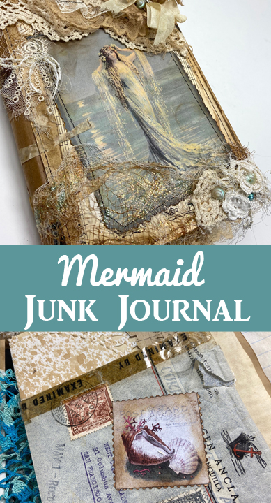 Mermaid Junk Journal Pin