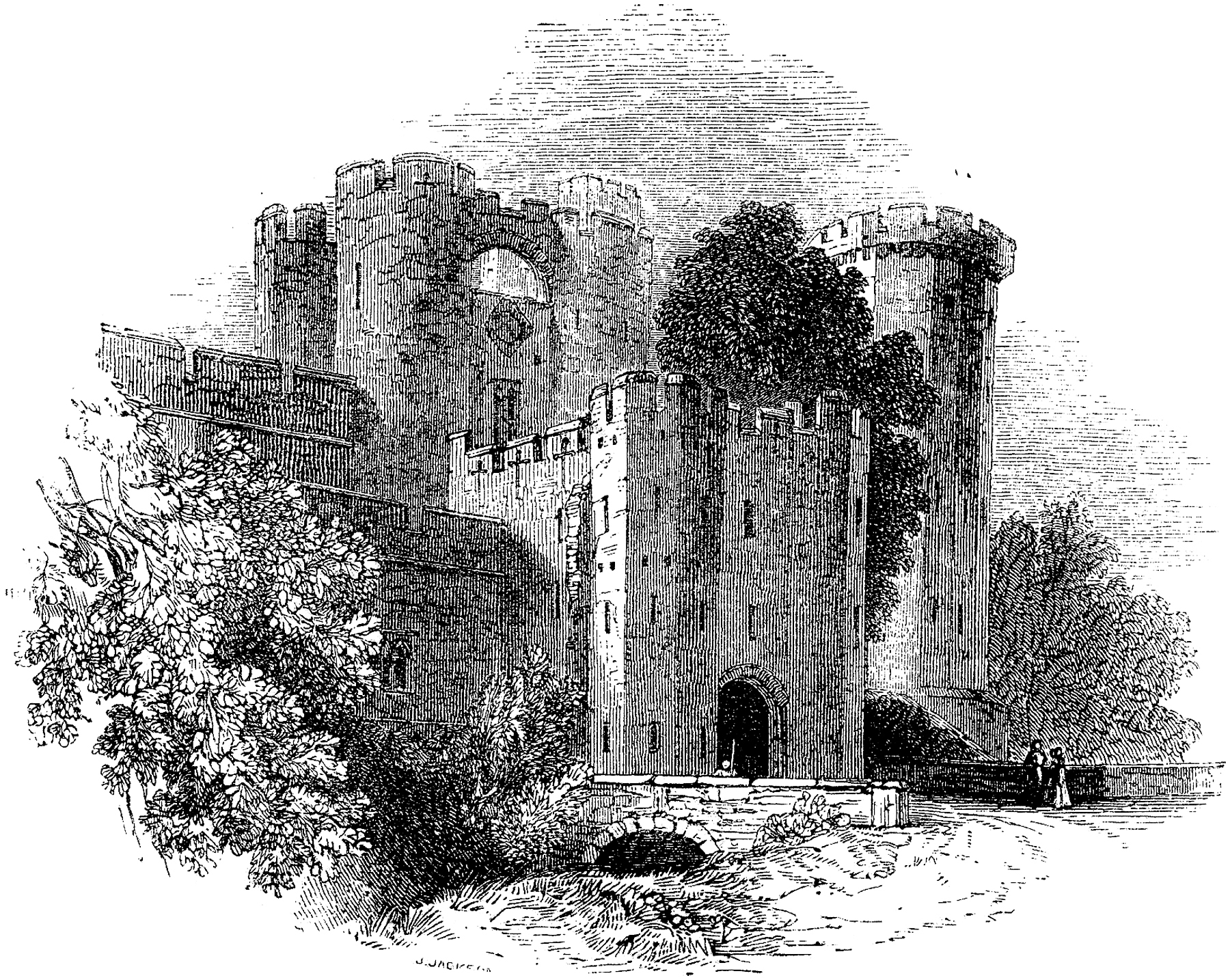 Castle Clipart-medieval castle drawing style illustration clip art