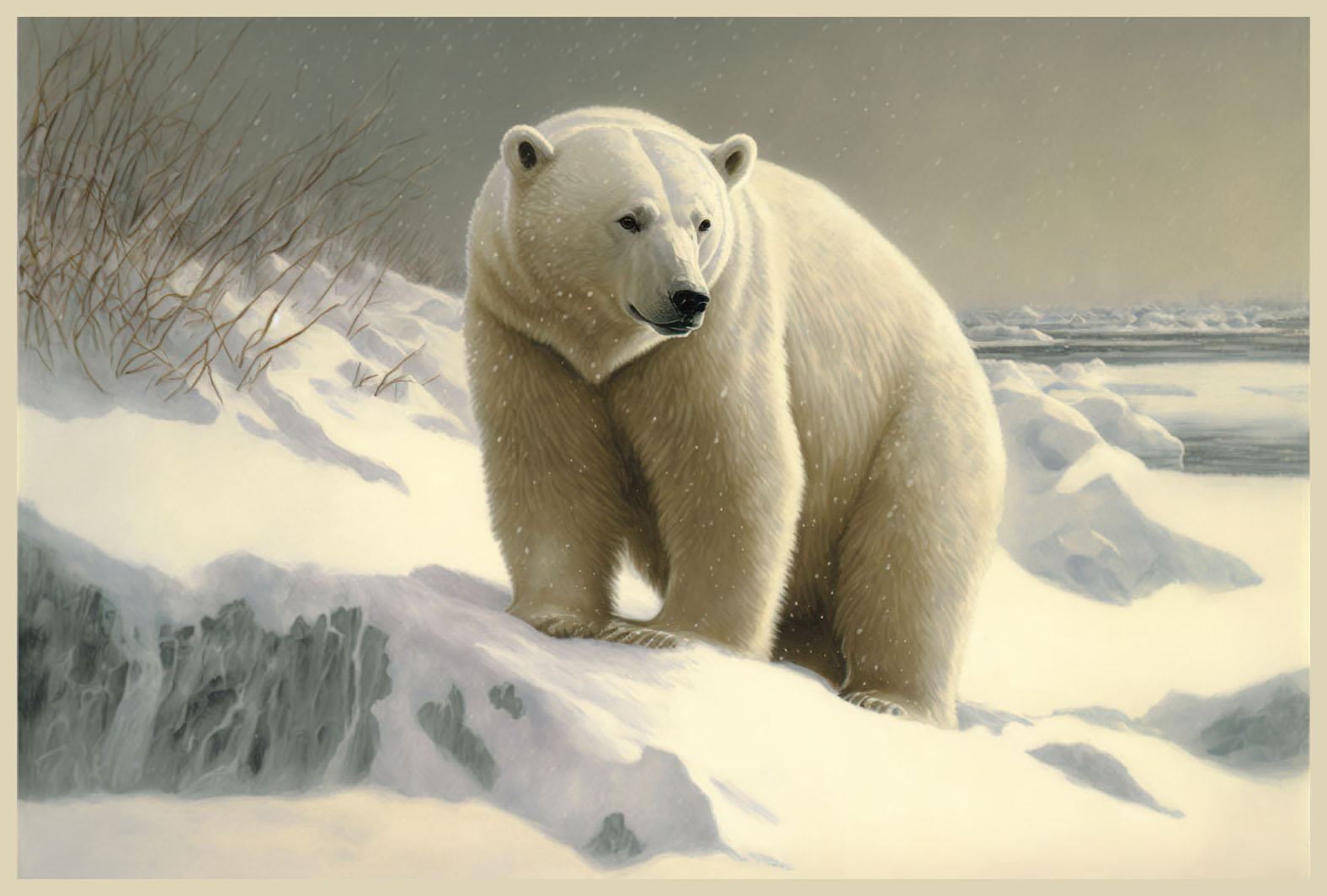 Snowy Polar Bear Image