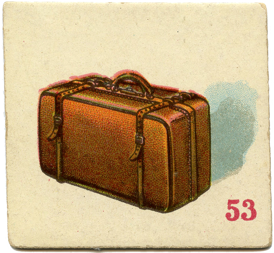 Vintage Suitcase. Leather suitcase with retro travel stickers. Stock  Illustration