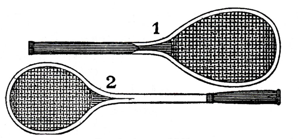 vintage tennis rackets black white clipart