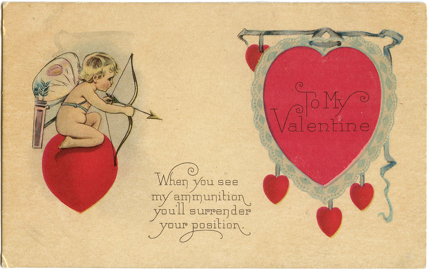 'You Give Me Butterflies' Cupids Birthday Valentines Card.