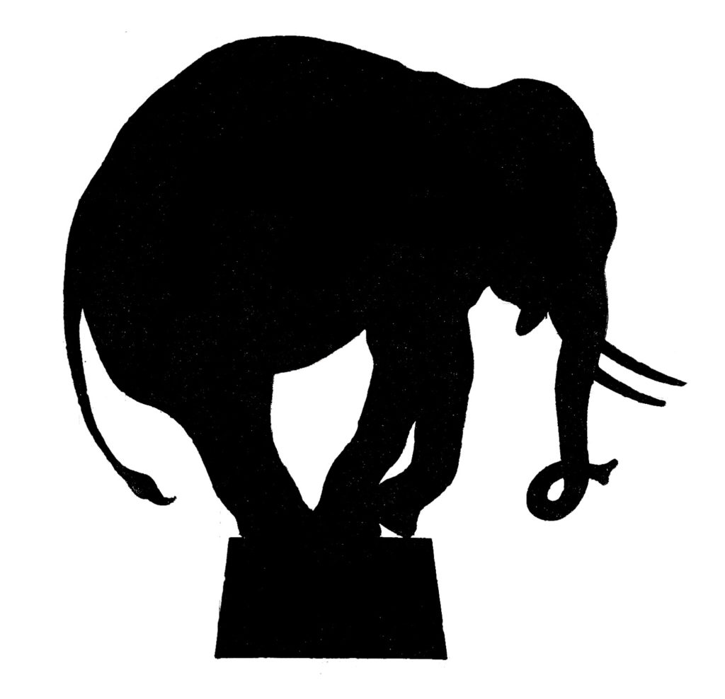 circus elephant silhouette clipart