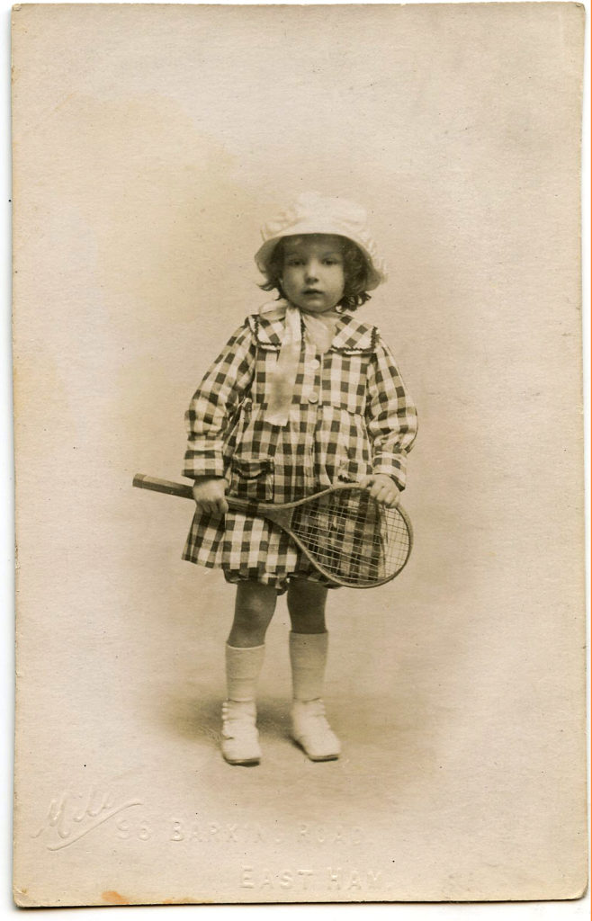 vintage girl tennis racket photograph image