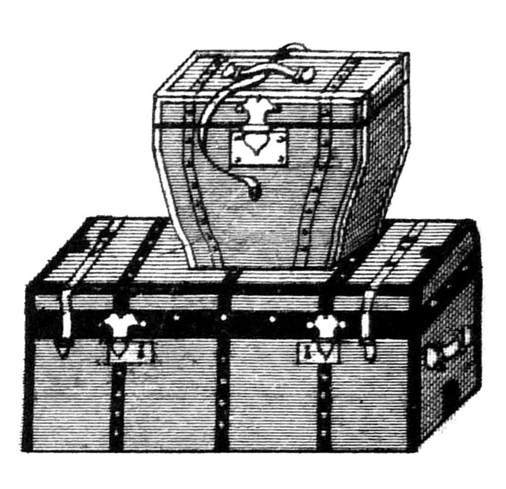 vintage trunks stacked clipart