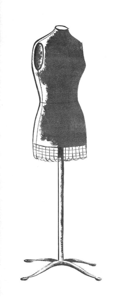 retro dress form stand clipart
