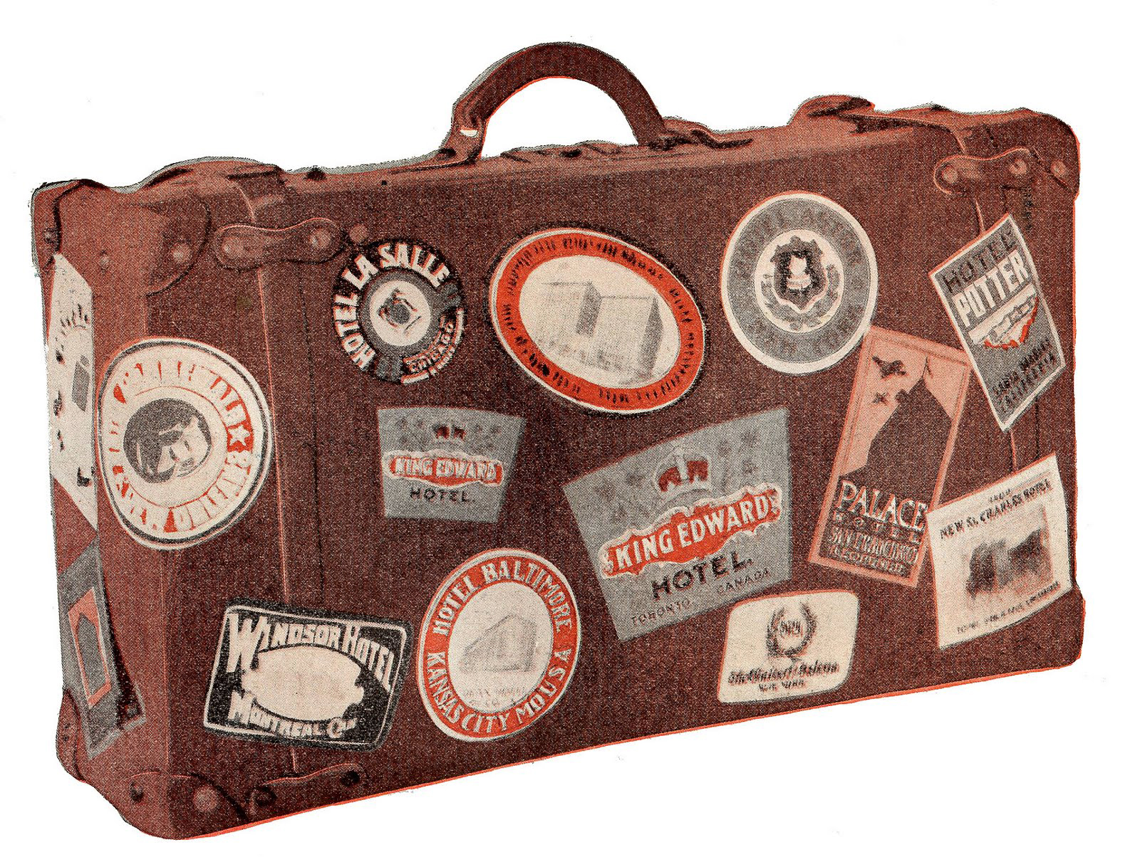 Vintage Travel Luggage (PNG Transparent)