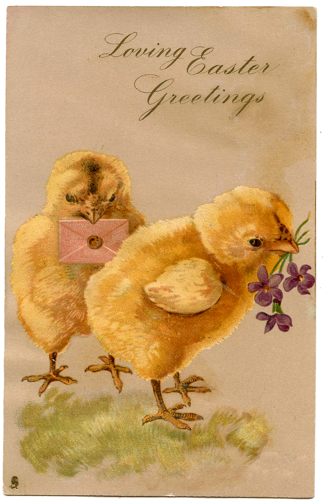 Винтажные пасхальные открытки с цыплятами