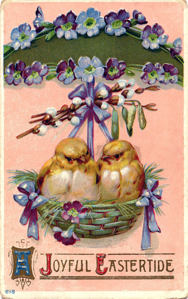 Easter chicks nest basket image