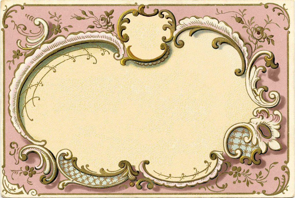 pink french vintage frame clipart