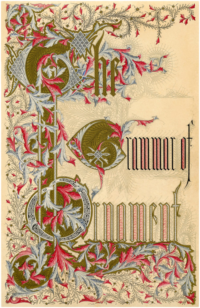 ornate typography book title page illustration