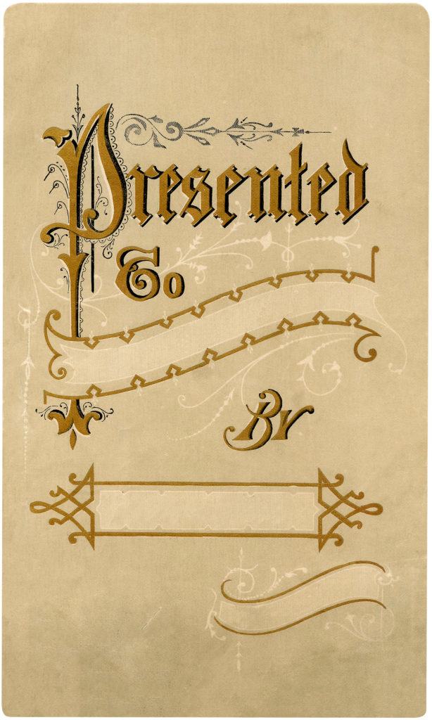 Presented To Title Page Ephemera Download