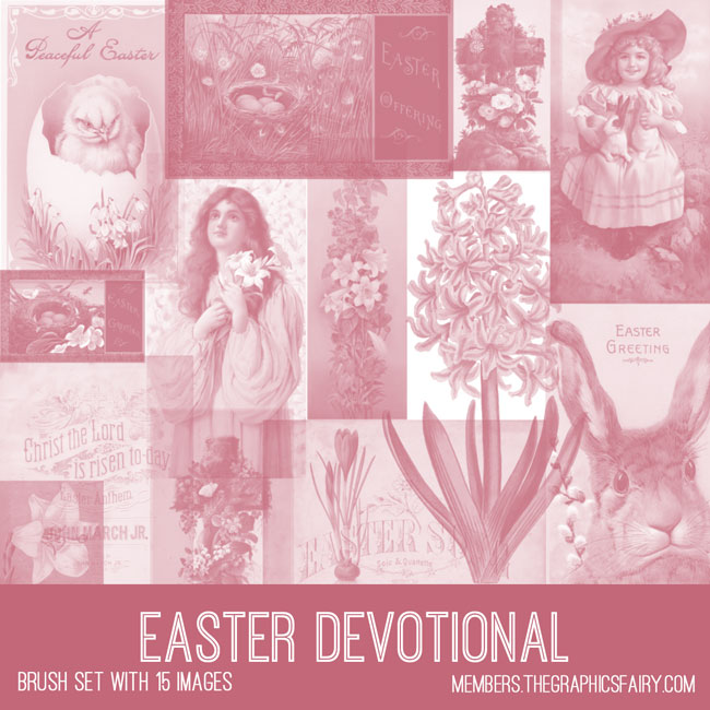 vintage Easter devotional ephemera digital image bundle