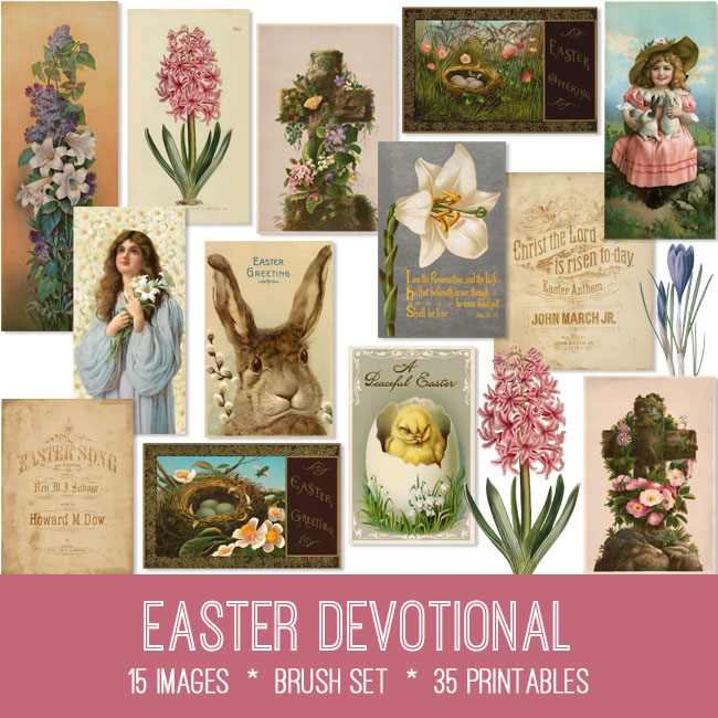 Easter devotional ephemera vintage images