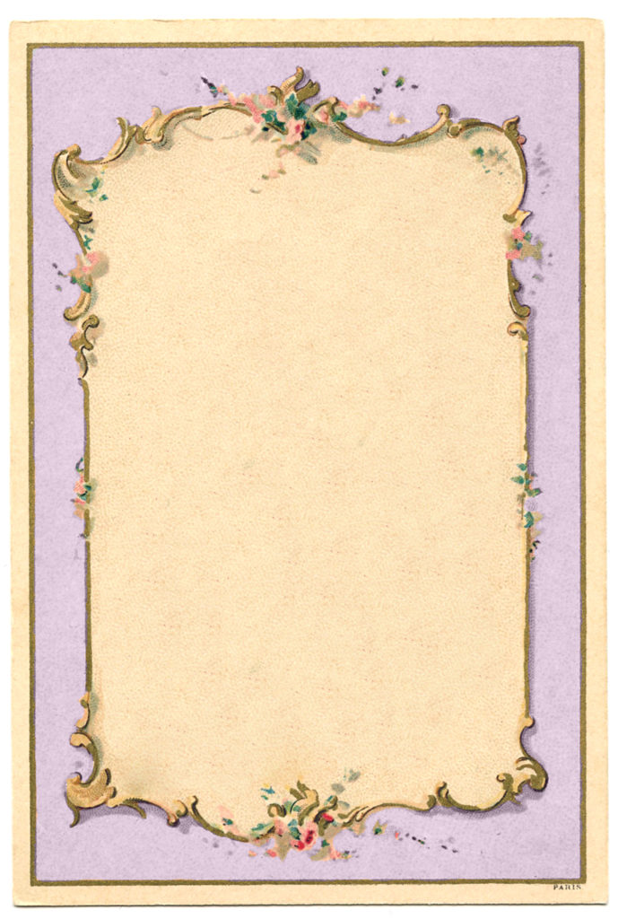 french lilac frame flowers vintage clipart