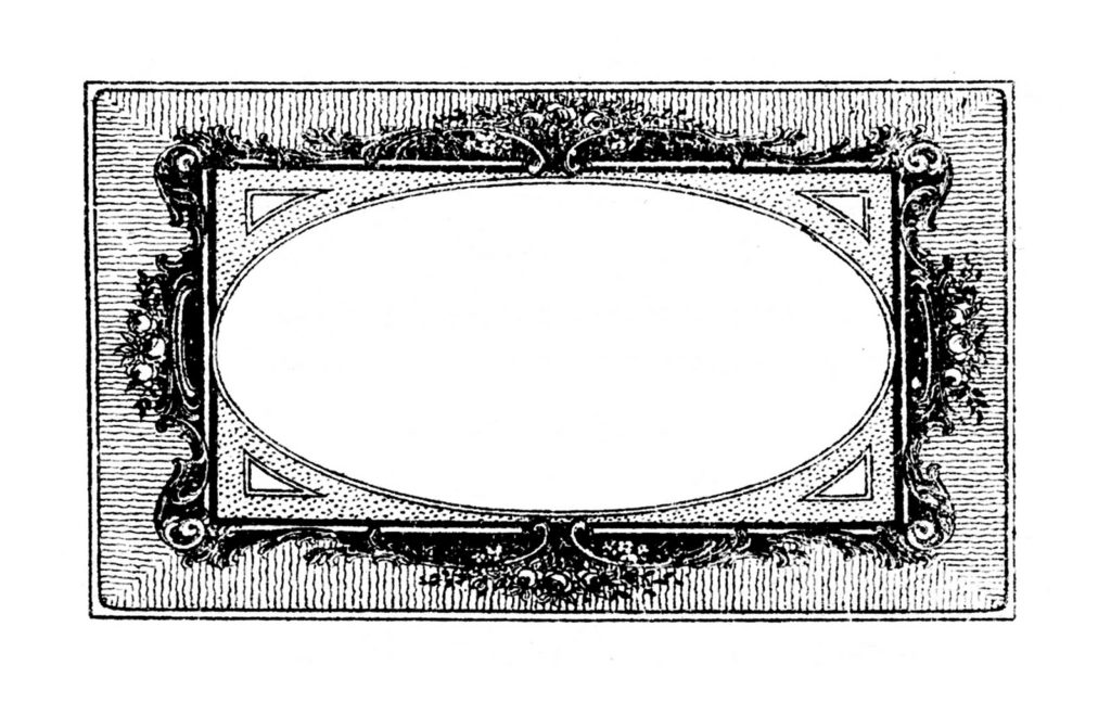 french frame black white clipart