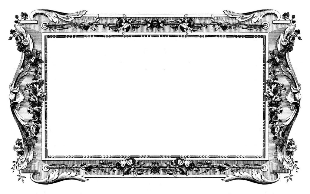 french graphic frame black white clipart