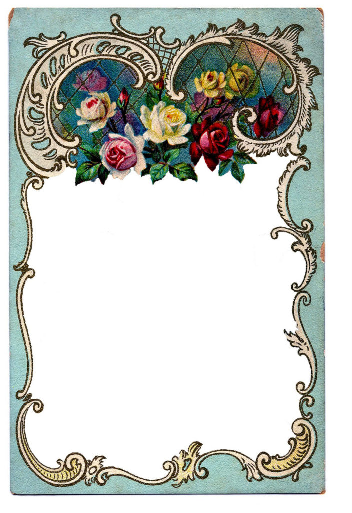 vintage blue floral frame image