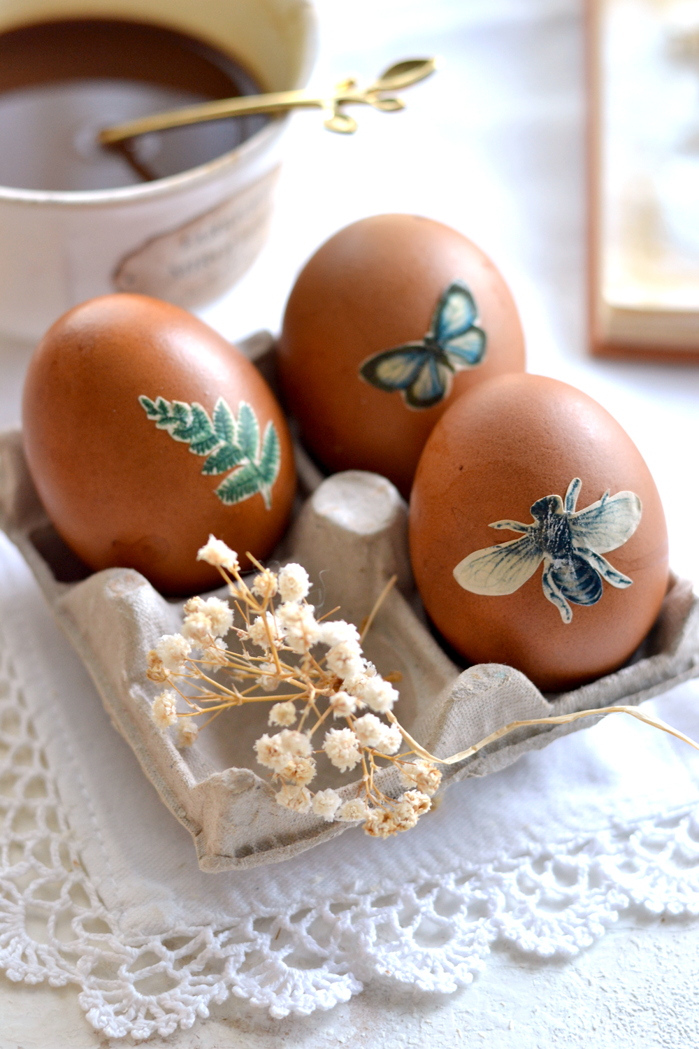 nature stickers on eggs