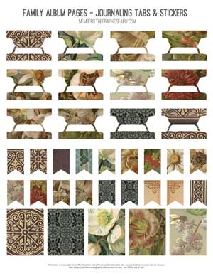 floral frame collage tabs