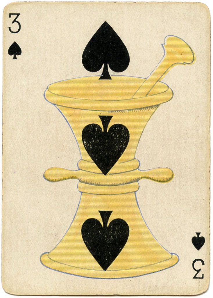 antique playing card apothecary illustration