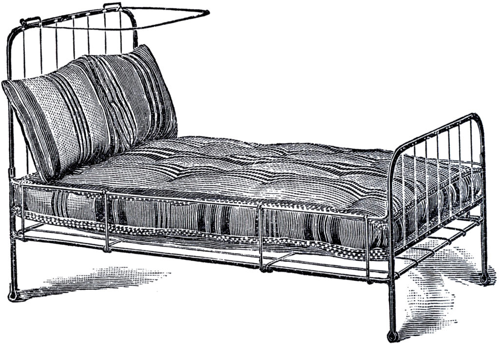 vintage iron bed clipart