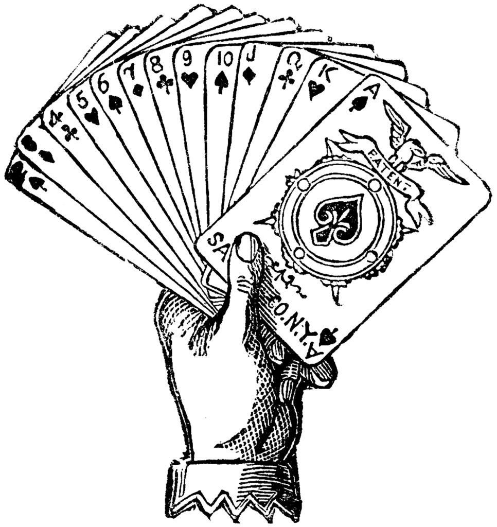 vintage playing cards hand image