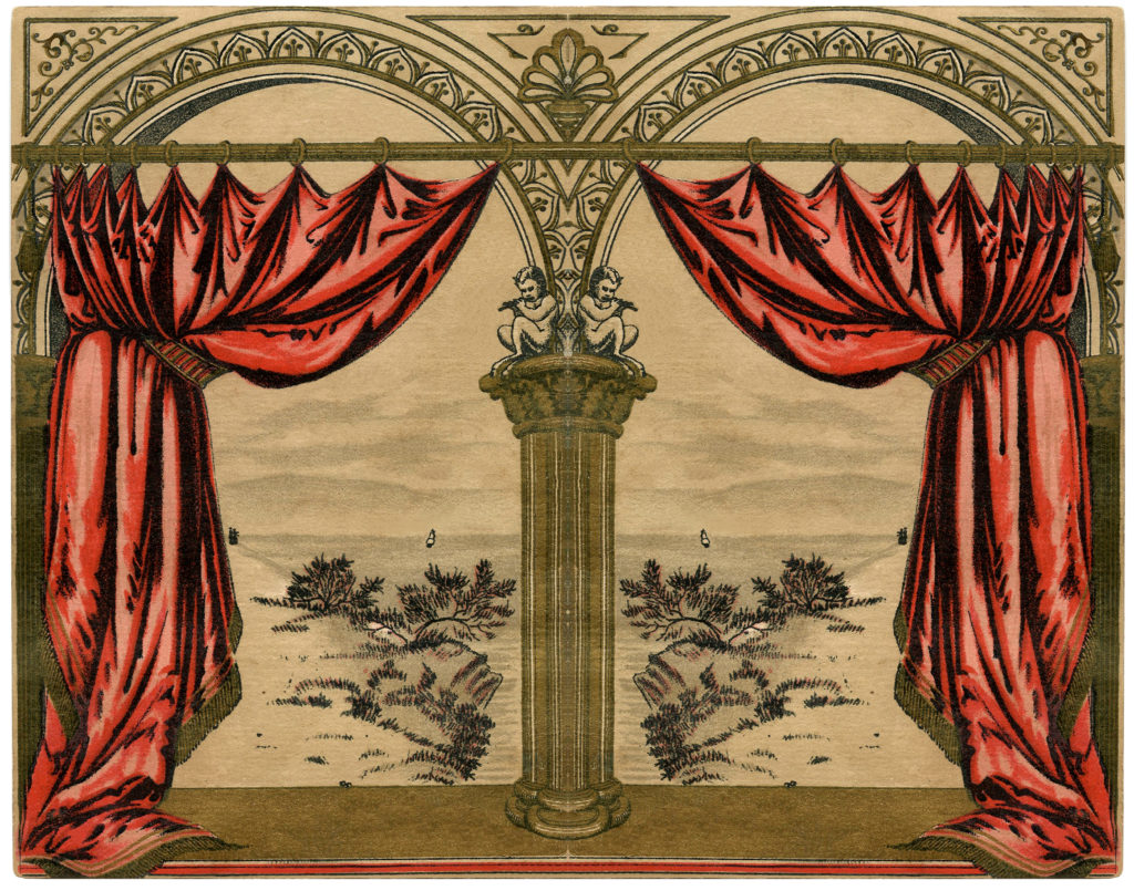 vintage red drapes image