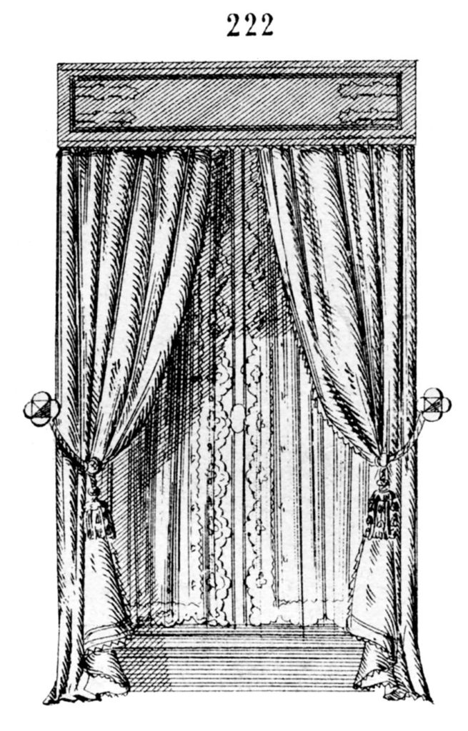 vintage curtains clipart