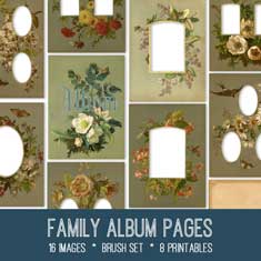 vintage family album pages ephemera bundle
