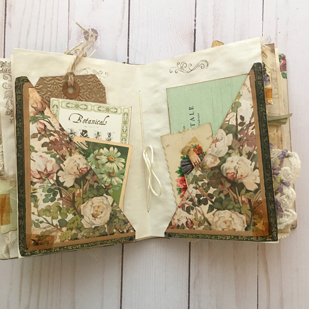 botanic Junk Journal Corner Pockets