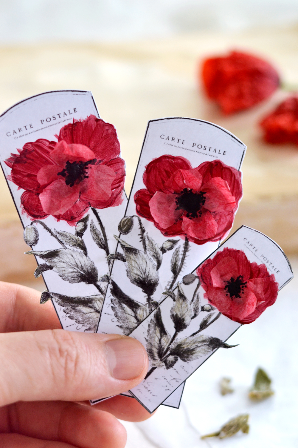Closeup of Red Poppy Craft Project